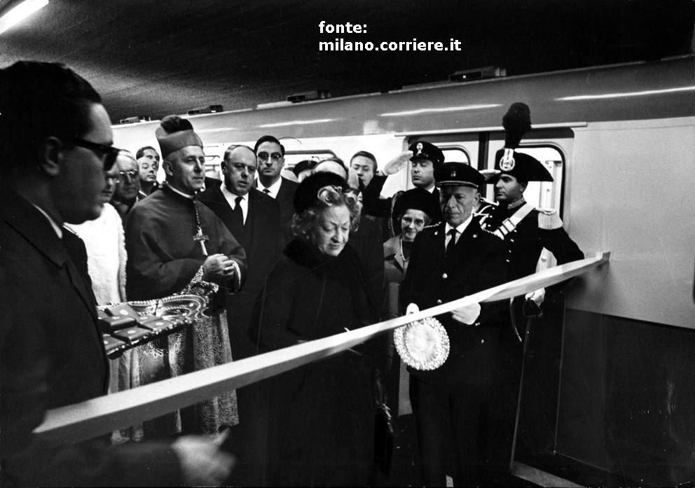 1 Novembre 1964, inaugurazione Metropolitana "Rossa" Linea 1 (forse un poco in Pompa Magna, stile "Capovaro rivado ?" della fantozziana saga della Contessa Serbelloni Mazzanti Viandalmare).