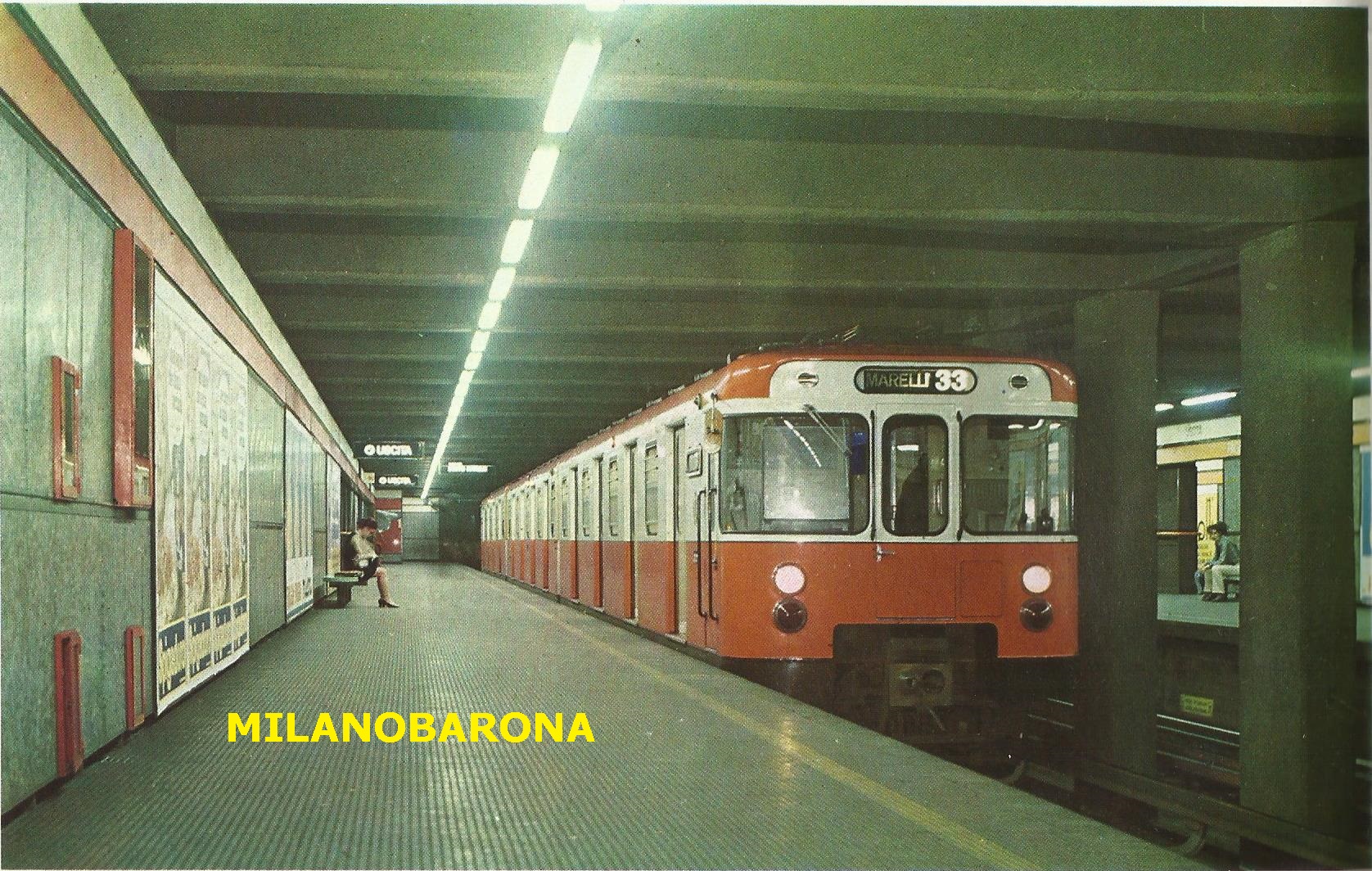 Stazione M1 Linea Rossa di Pagano, fine anni '60 del '900. Fonte Enciclopedia delle Scienze, ex Istituto Geografico De Agostni 1971/'73.