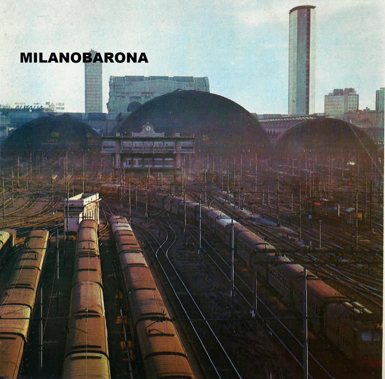 Scalo Ferroviario di Milano Stazione Centrale, fine anni '60 del '900. Fonte: Enciclopedia della Scienza, ex Istituto Geografico De Agostini, 1971/'73.