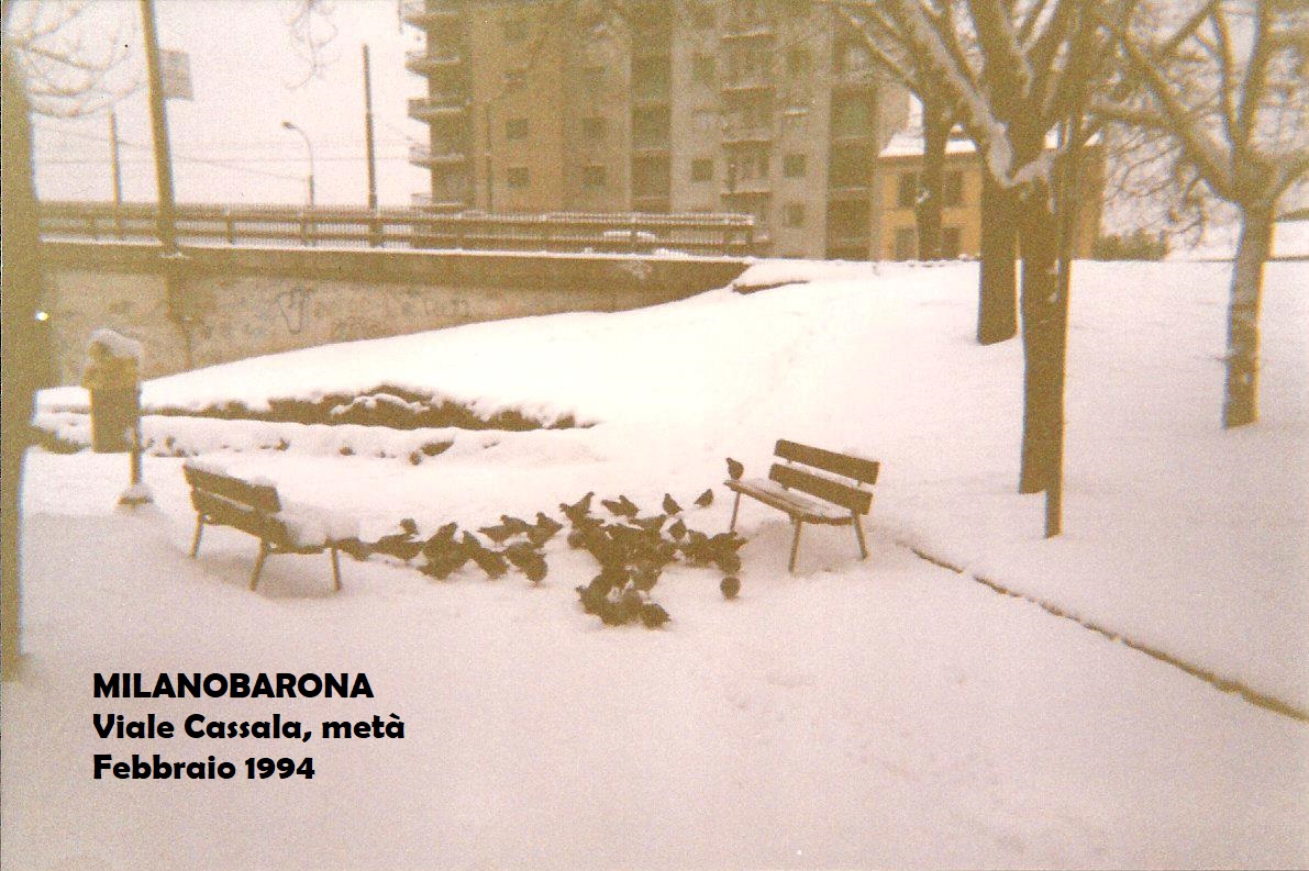 Linra di confine Ticinese-Barona. Febbraio 1994, Viale Cassala. vicinaze Piazzale delle Milizie, Chiesa di San Cristoforo.