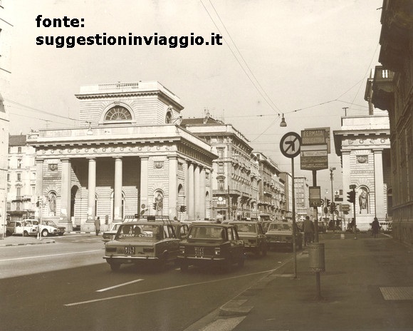 Porta Venezia, 1975 circa, Coro Venezia verso Piazza Oberdan.