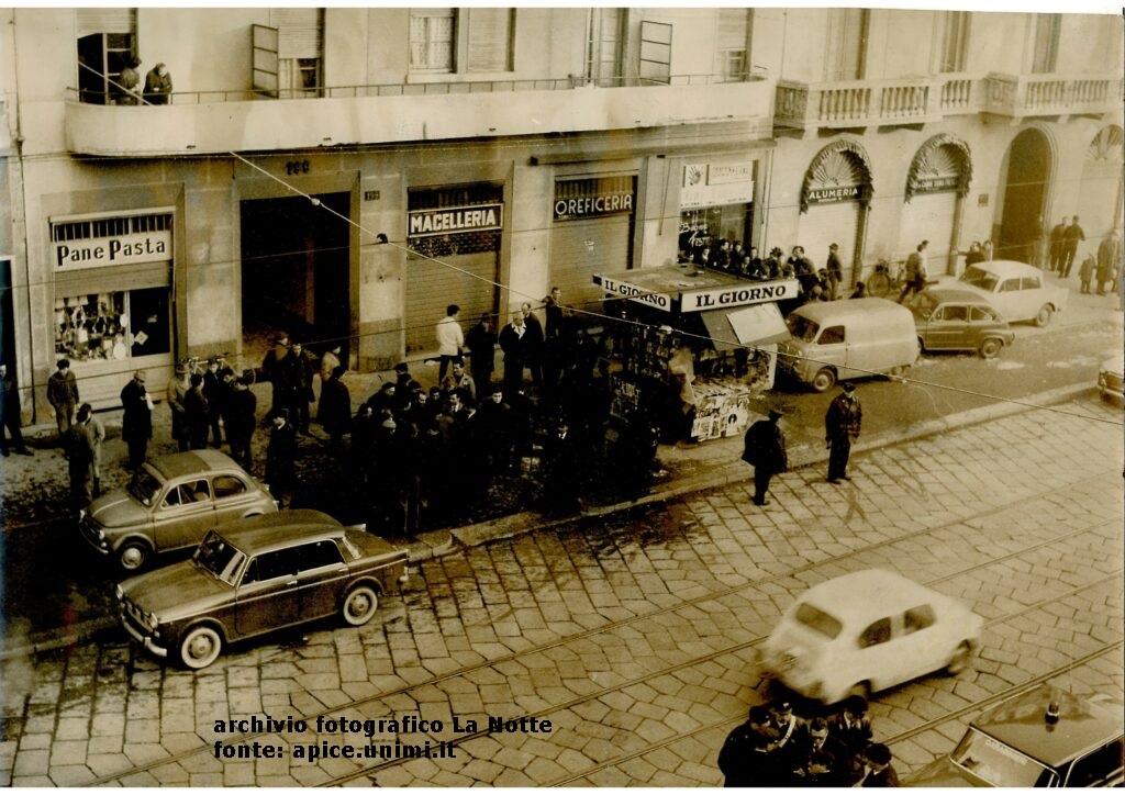 Vigentino, anni '60, immagine archivio La Notte, rapina in Via Ripamonti (vicinanze Via Noto).